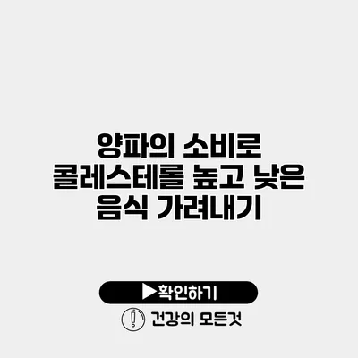 양파의 소비로 콜레스테롤 높고 낮은 음식 가려내기