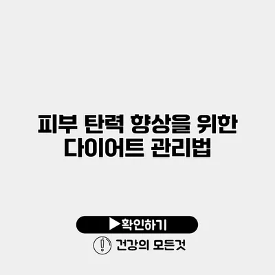 피부 탄력 향상을 위한 다이어트 관리법