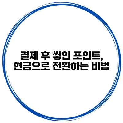 결제 후 쌓인 포인트, 현금으로 전환하는 비법