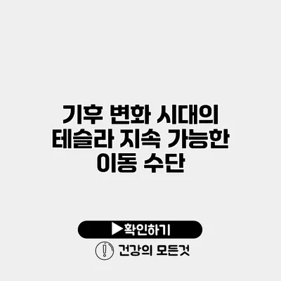 기후 변화 시대의 테슬라 지속 가능한 이동 수단