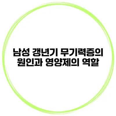 남성 갱년기 무기력증의 원인과 영양제의 역할