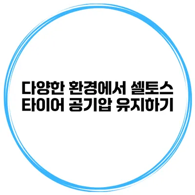 다양한 환경에서 셀토스 타이어 공기압 유지하기