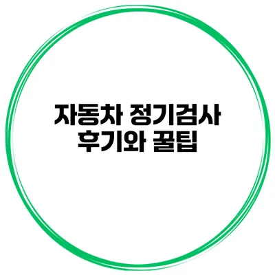 자동차 정기검사 후기와 꿀팁