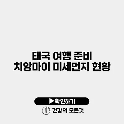 태국 여행 준비 치앙마이 미세먼지 현황