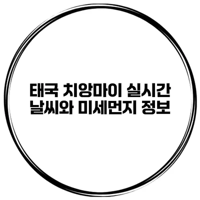 태국 치앙마이 실시간 날씨와 미세먼지 정보