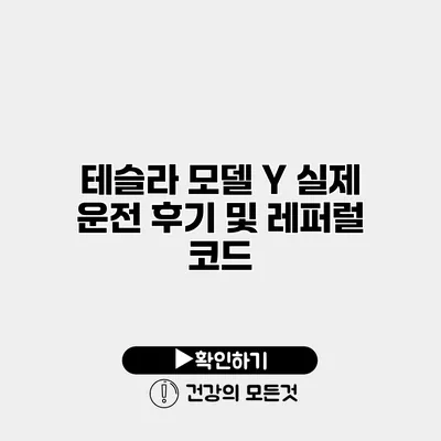 테슬라 모델 Y 실제 운전 후기 및 레퍼럴 코드